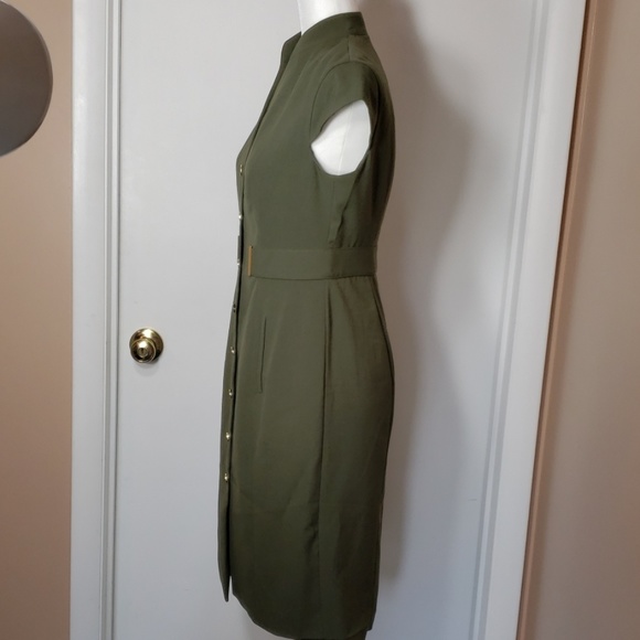 New Directions Midi Dress Cap Sleeves Botton Front - Picture 6 of 6